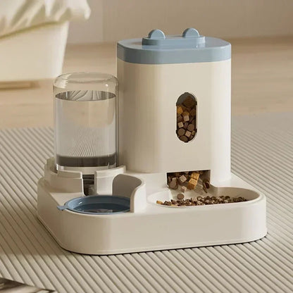 EF Automatic Feeder Cat Dog Food Bowl with Water Fountain Pet Large Capacity Raised Stand Dish Bowl for Cat Drinker Accessorie