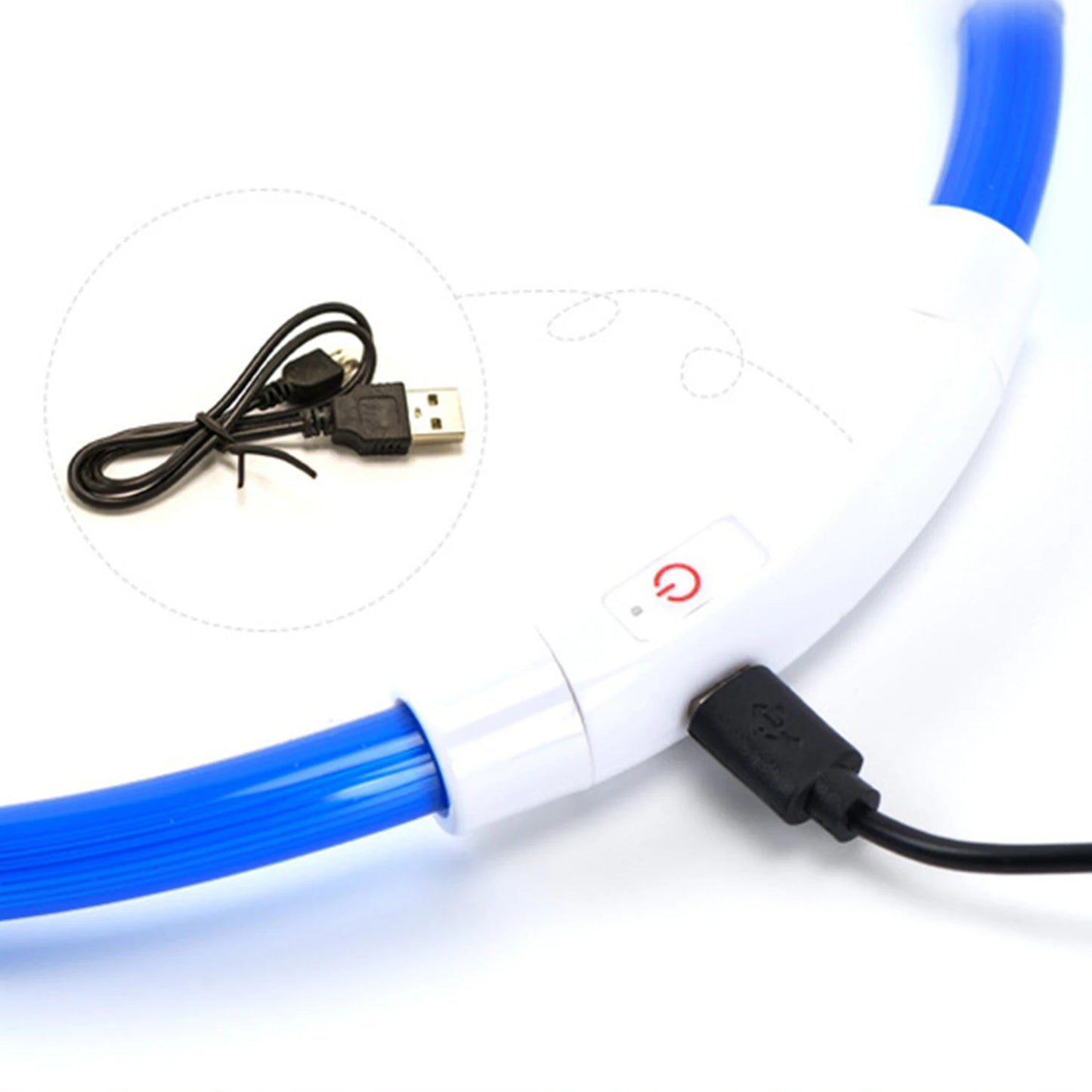 Pet Dog LED Luminous Dog Collar Usb Rechargeable 35Cm Anti-Lost Dog Collar Luminous Safety Cat and Dog Collar Pet Accessories