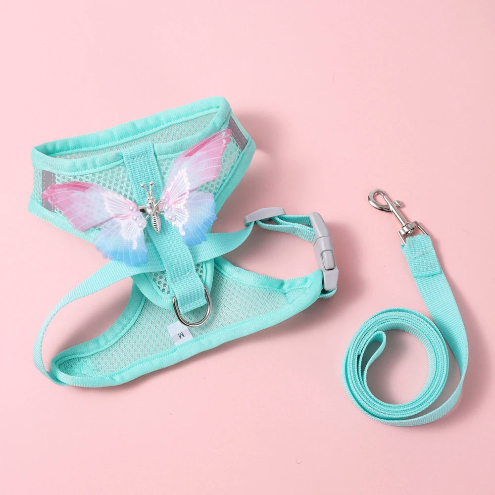 Adjustable Small Cat Harness Leash Set Breathable Cute Cat Harness Comfortable Medium Dog Harness Leash Accessories