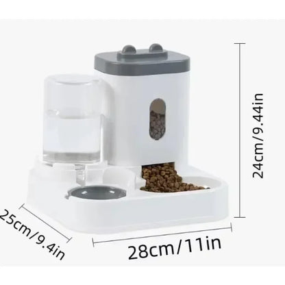 EF Automatic Feeder Cat Dog Food Bowl with Water Fountain Pet Large Capacity Raised Stand Dish Bowl for Cat Drinker Accessorie