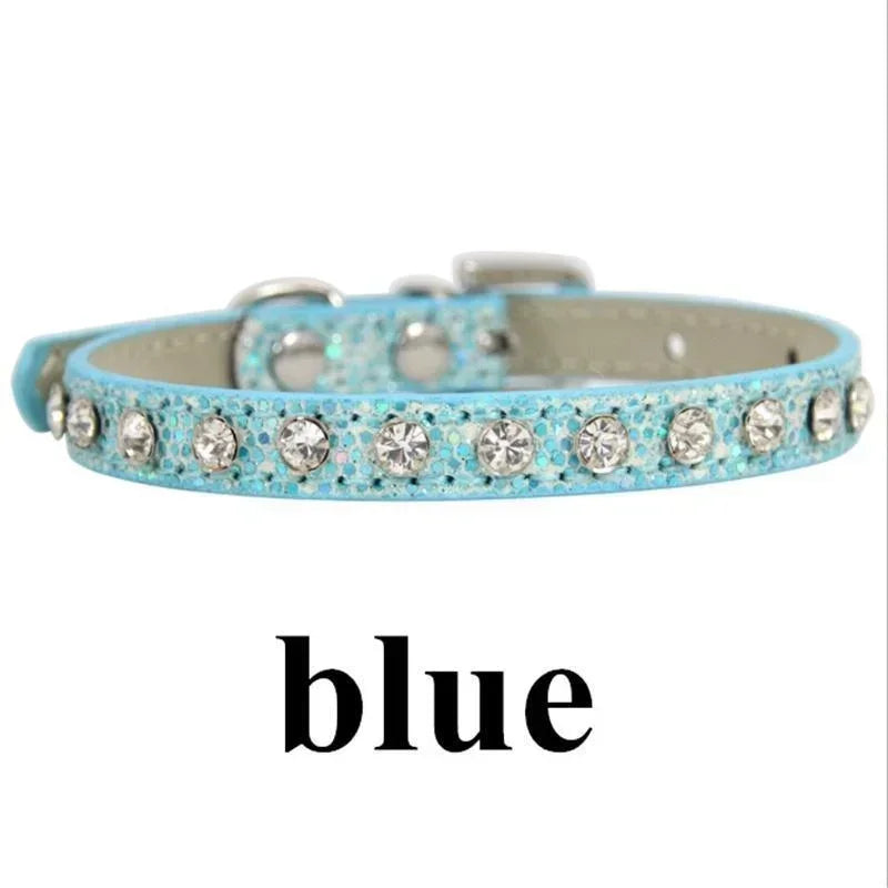 Cute Bling Rhinestone Dog Collar Crystal Diamond Cat Collar Kitten Puppy Collars for Small Medium Pets