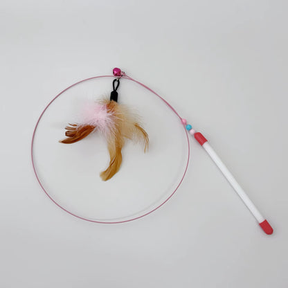 Interactive Cat Toy Funny Simulation Feather Fish with Bell Stick Toys for Kitten Playing Teaser Wand Toy Игрушки Для Кошек