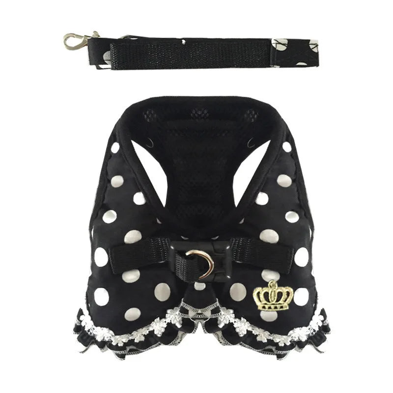Dog Harness Dog Leash Small Dog Polka Dot Vest Leash Pet Supplies Dog Harness and Leash Set Cat Harness Pet Collars