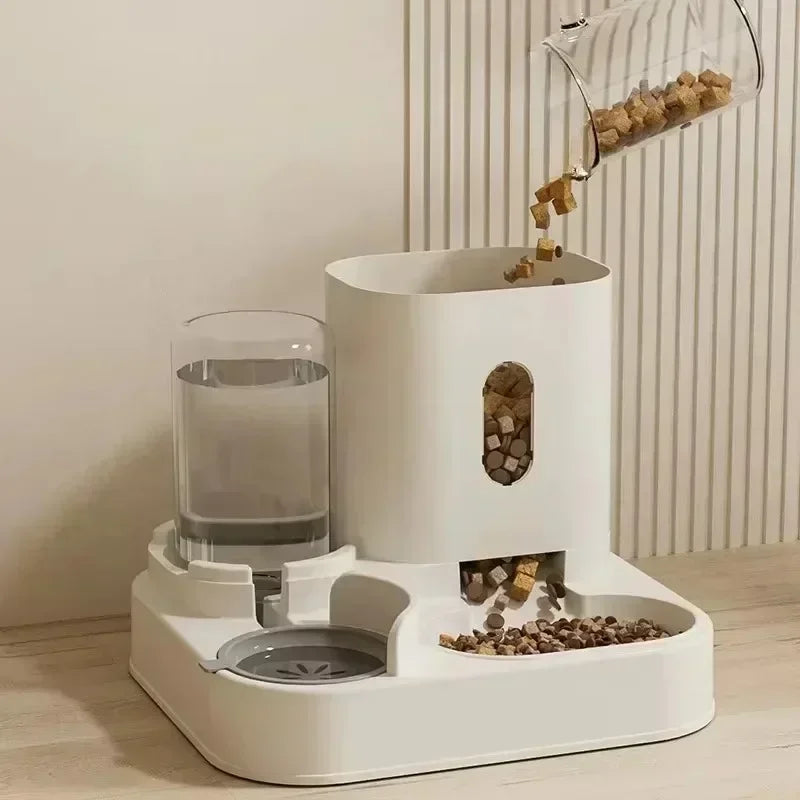 EF Automatic Feeder Cat Dog Food Bowl with Water Fountain Pet Large Capacity Raised Stand Dish Bowl for Cat Drinker Accessorie