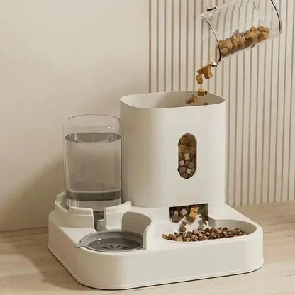 EF Automatic Feeder Cat Dog Food Bowl with Water Fountain Pet Large Capacity Raised Stand Dish Bowl for Cat Drinker Accessorie