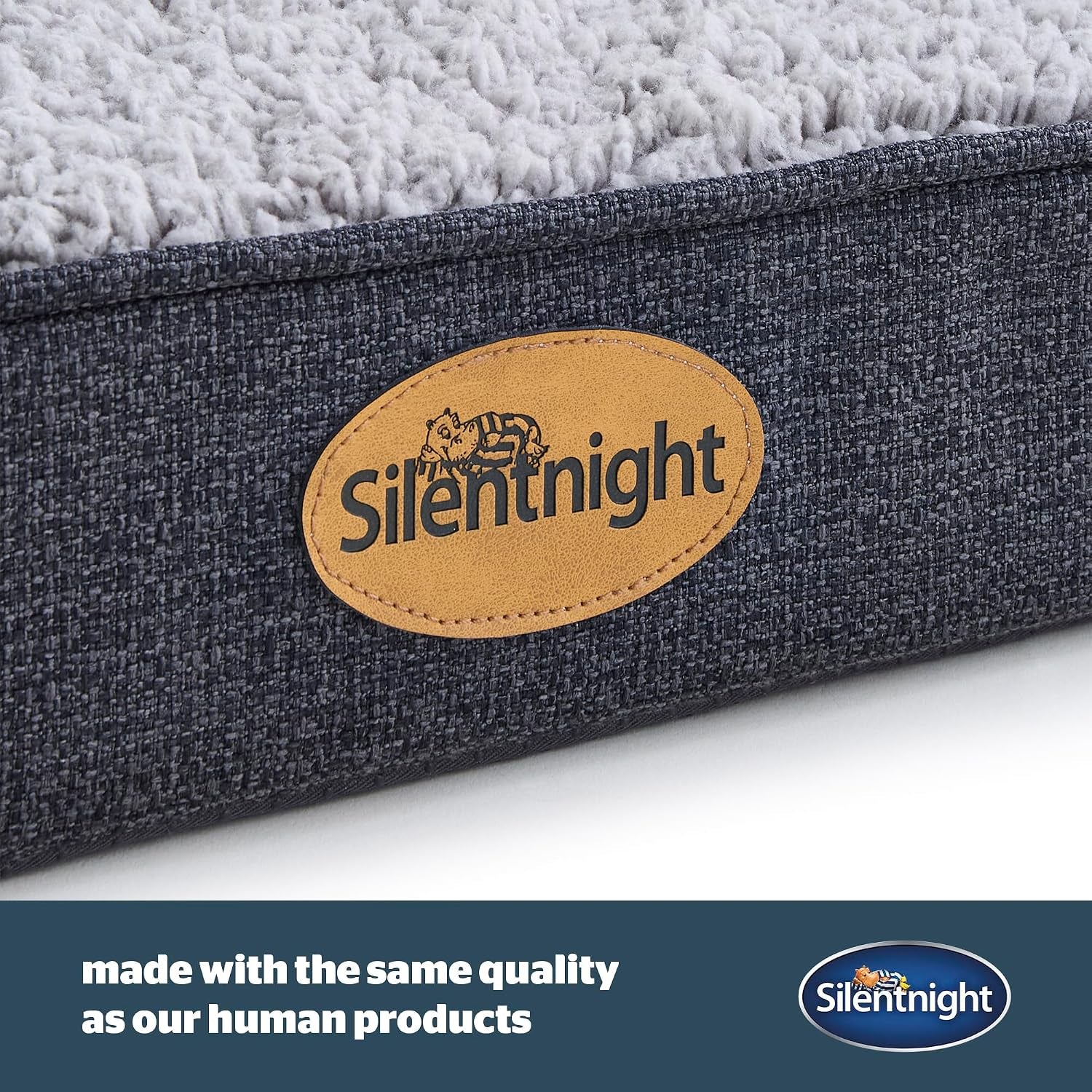 Crate Dog Bed - Orthopaedic Firm Support Pet Mattress with Non-Slip Base - Comfort & Support Mat Reduce Pressure on Joints, Removable and Washable Sherpa Cover, Medium 51X76Cm, Grey