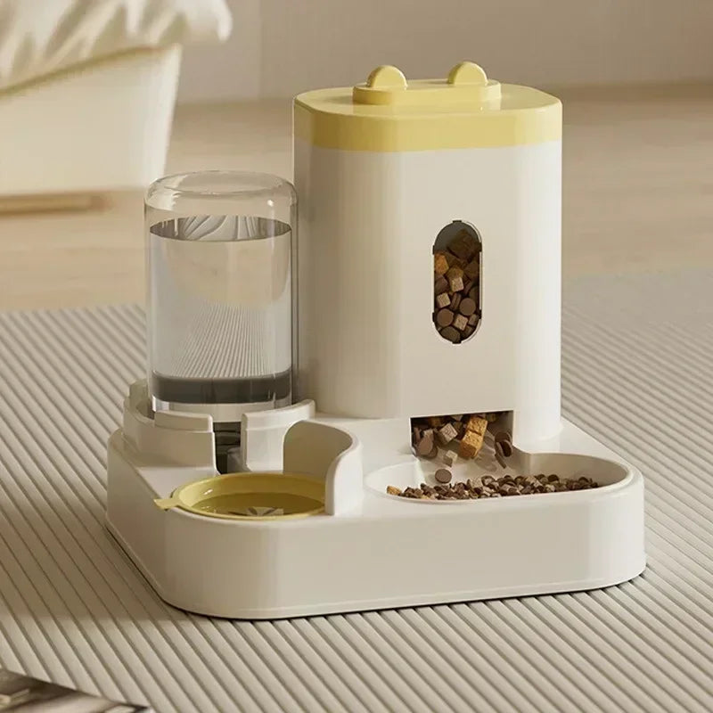 EF Automatic Feeder Cat Dog Food Bowl with Water Fountain Pet Large Capacity Raised Stand Dish Bowl for Cat Drinker Accessorie