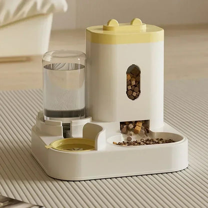 EF Automatic Feeder Cat Dog Food Bowl with Water Fountain Pet Large Capacity Raised Stand Dish Bowl for Cat Drinker Accessorie