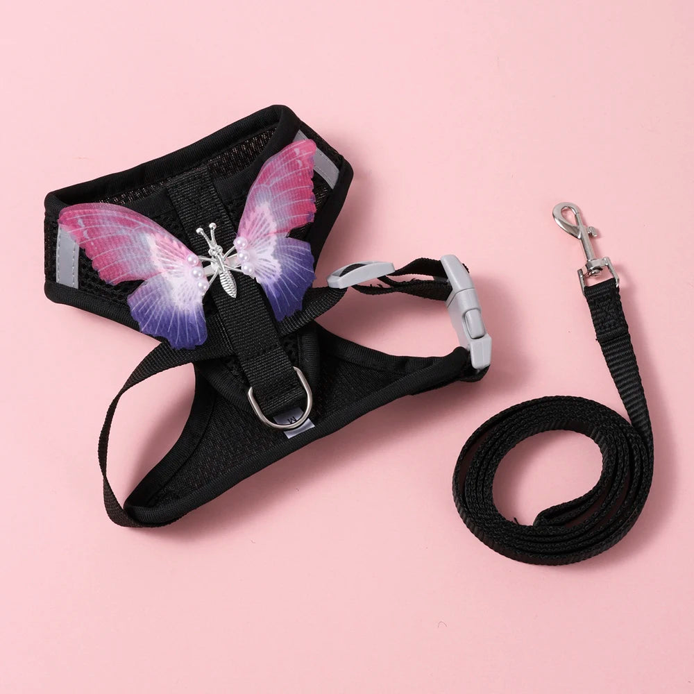 Adjustable Small Cat Harness Leash Set Breathable Cute Cat Harness Comfortable Medium Dog Harness Leash Accessories
