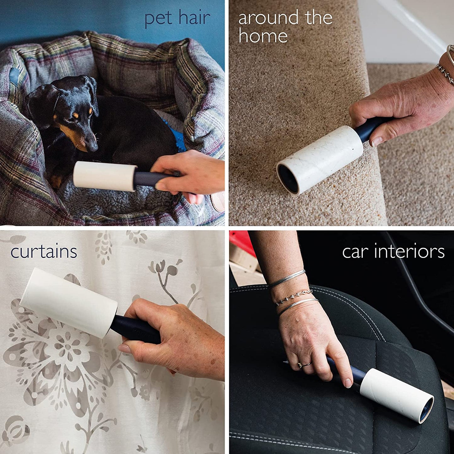 12 Pack of Lint Roller Refills - 252 Pre-Cut Sticky Sheets - for ALL Fabric Types - Lint Rollers, Pet Hair Remover, Lint Roller Refills, Dog and Cat Hair Remover, Lint Removers for Clothes
