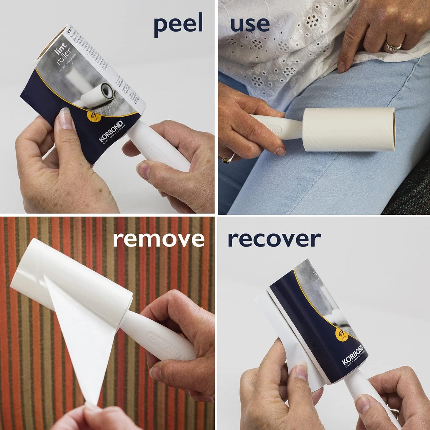 Mini & Full Size Lint Roller Bundle - Pet Hair Remover Rollers - 30 Sheet Mini & 49 Sheet Full Size