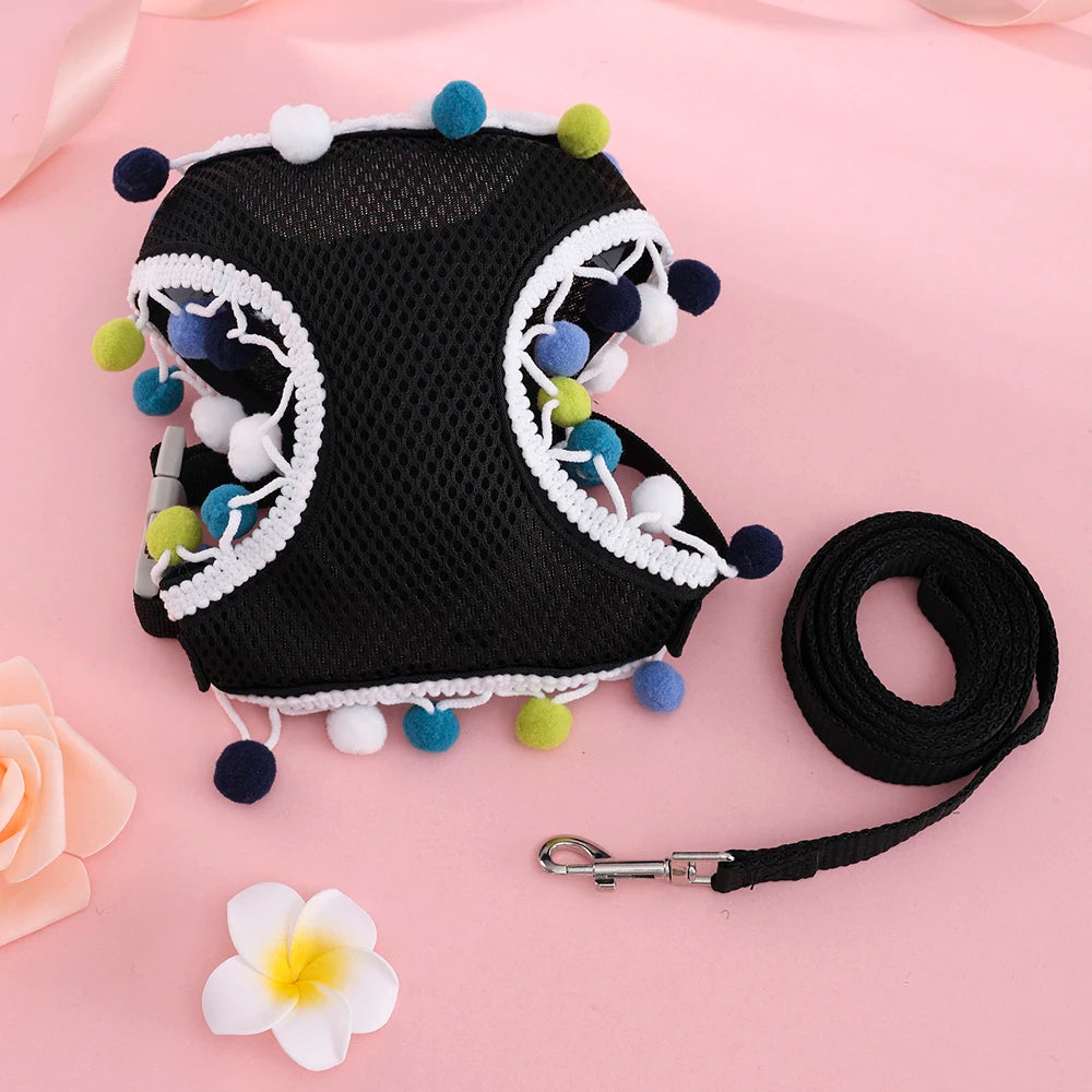 Adjustable Small Cat Harness Leash Set Breathable Cute Cat Harness Comfortable Medium Dog Harness Leash Accessories