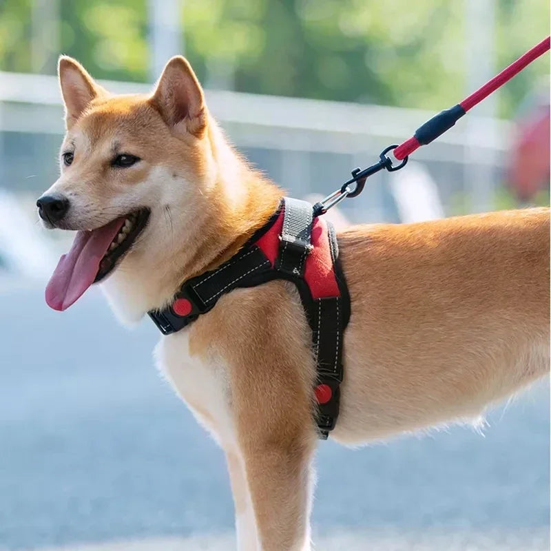 Pet Dogs Adjustable Harness Small and Large Dog Harness Vest, Strong Dog Leash Pet Leashes Reflective Leash Drag Pull Tow