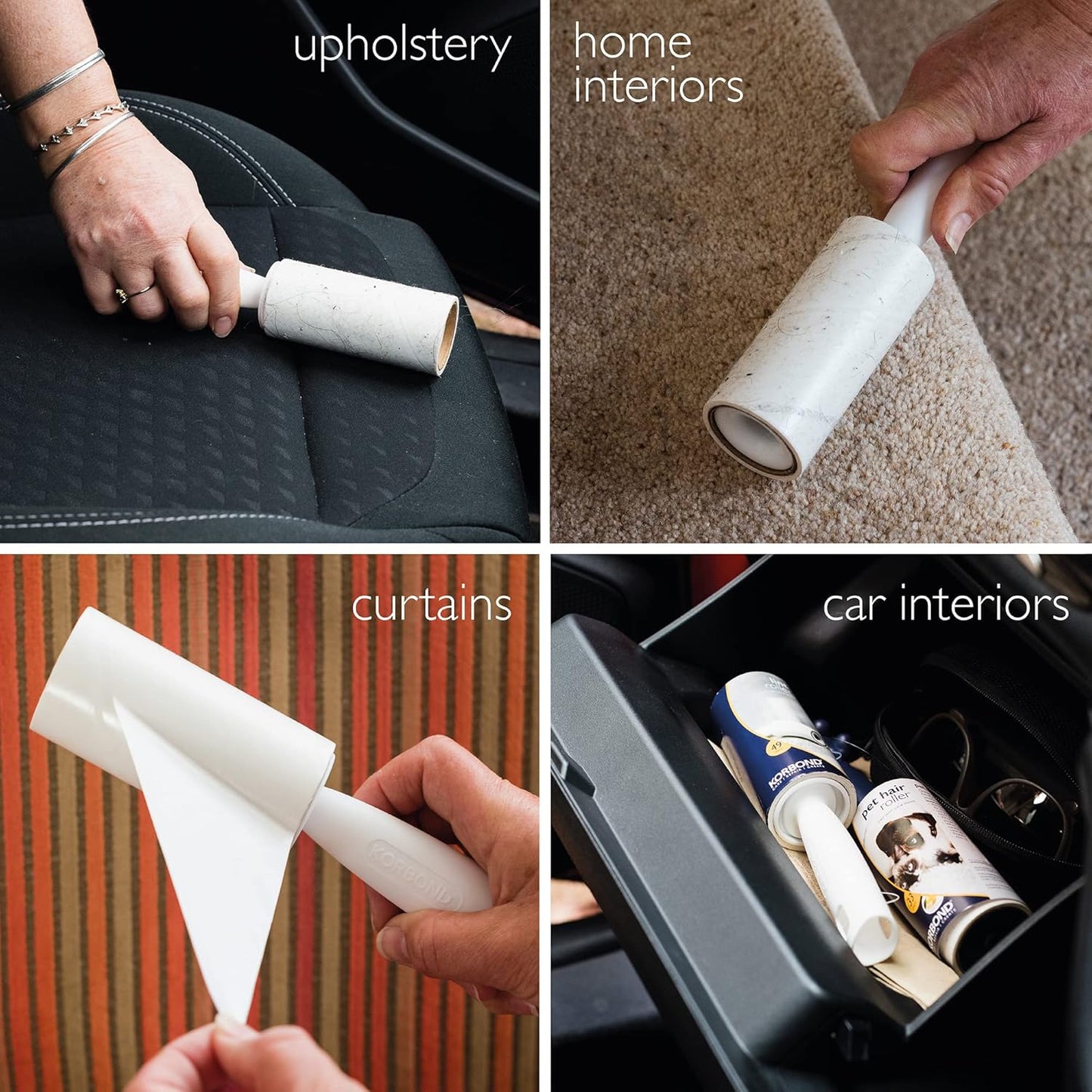 Mini & Full Size Lint Roller Bundle - Pet Hair Remover Rollers - 30 Sheet Mini & 49 Sheet Full Size